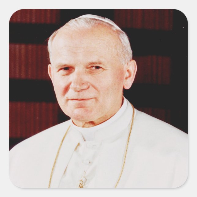 Pope John Paul II Square Sticker (Front)