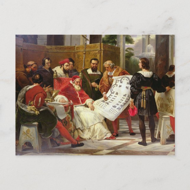Pope Julius II ordering Bramante Postcard (Front)
