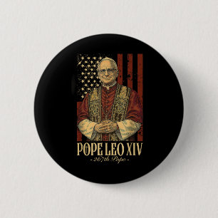 Pope Leo And America Us Pope Leo Xiv Button
