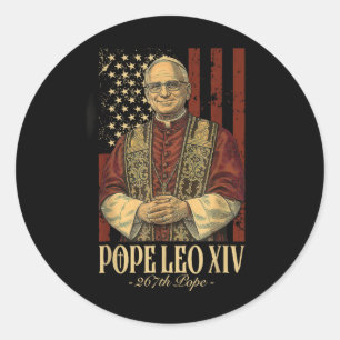 Pope Leo And America Us Pope Leo Xiv Classic Round Sticker