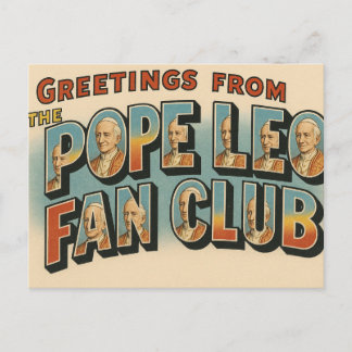 Pope Leo Fan Club Vintage Style Postcard
