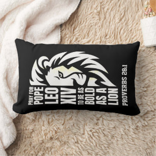 POPE LEO XIV Bold Lion Catholic Prayer Lumbar Pillow