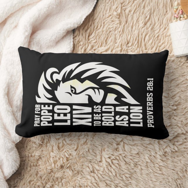 POPE LEO XIV Bold Lion Catholic Prayer Lumbar Pillow (Blanket)
