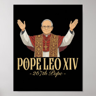 Pope Leo Xiv Catholic Church God Bless Poster