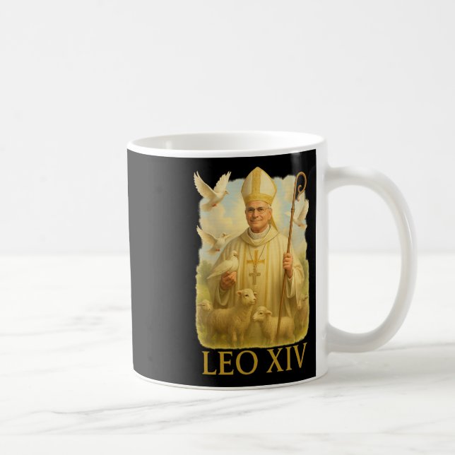 Pope Leo Xiv Doves - Christian Catholic Faith Insp Coffee Mug (Right)