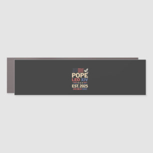 Pope Leo XIV est. 2025 4th of July USA Flag Car Magnet