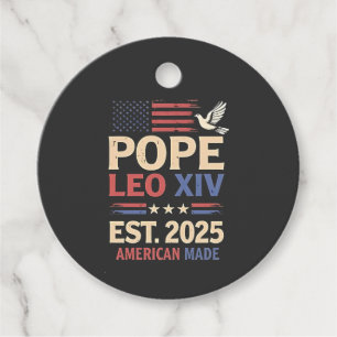 Pope Leo XIV est. 2025 4th of July USA Flag Favor Tags