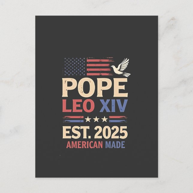 Pope Leo XIV est. 2025 4th of July USA Flag Holiday Postcard (Front)