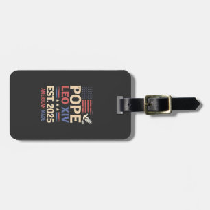 Pope Leo XIV est. 2025 4th of July USA Flag Luggage Tag