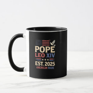 Pope Leo XIV est. 2025 4th of July USA Flag Mug