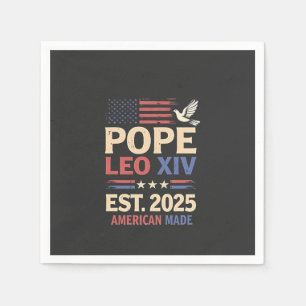 Pope Leo XIV est. 2025 4th of July USA Flag Napkins