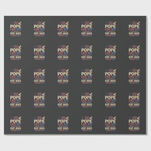 Pope Leo XIV est. 2025 4th of July USA Flag Wrapping Paper