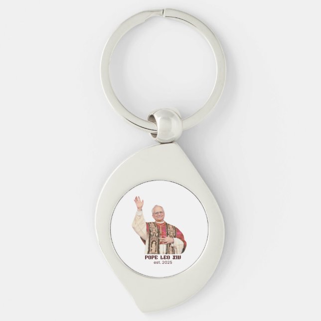Pope Leo XIV Est 2025 Commemorative Keychain (Front)