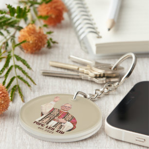 Pope Leo XIV Est 2025 Commemorative Keychain