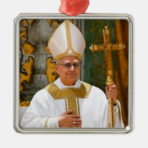 Pope Leo XIV Mass Sistine Chapel Metal Ornament