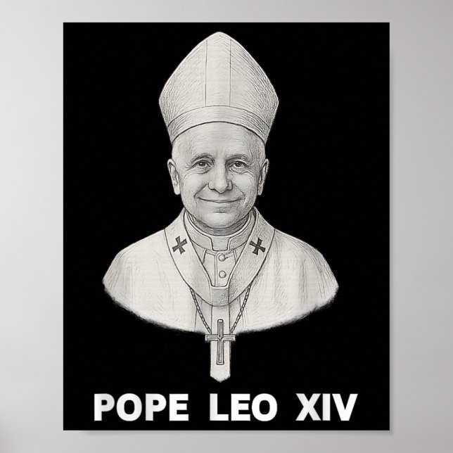 Pope Leo Xiv Portrait  Poster (Front)