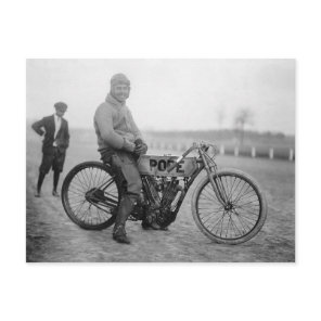 Pope Motorcycle Racer, 1915 Postcard