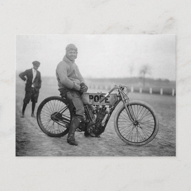 Pope Motorcycle Racer, 1915 Postcard (Front)