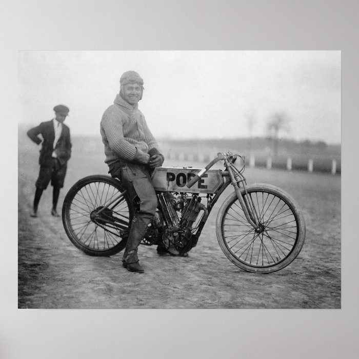 Pope Motorcycle Racer, 1915 Print
