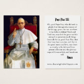 Pope Pius XII Prayer-card (Front & Back)
