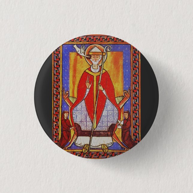 Pope Saint Gregory I the Dialogist Button (Front)