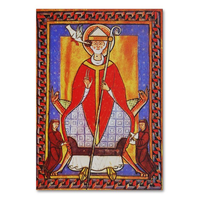 Pope Saint Gregory I the Dialogist Table Number (Front)