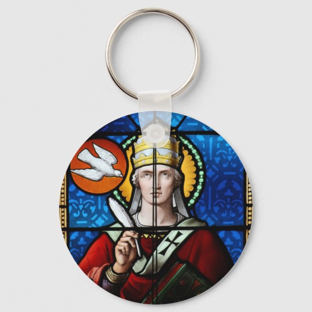 Pope Saint Gregory the Great - Stained Glass Keychain (Front)