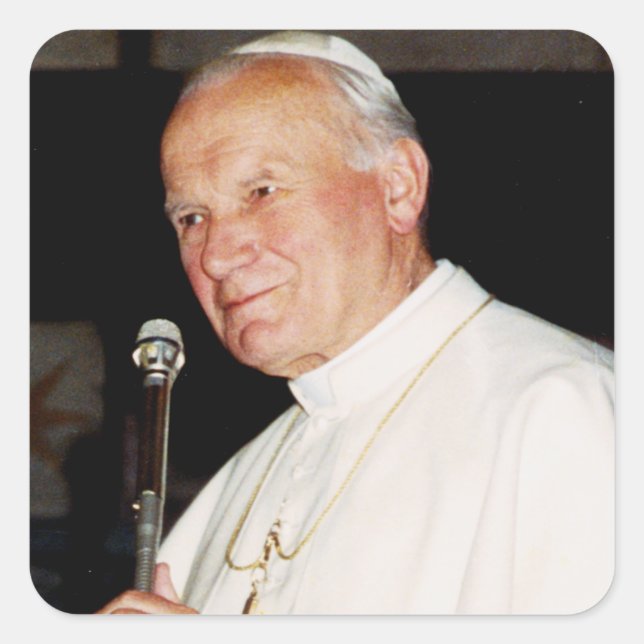 Pope Saint John Paul II Square Sticker (Front)