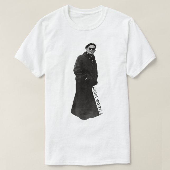 Pope Saint John Paul II with Sunglasses Catholic  T-Shirt (Design Front)