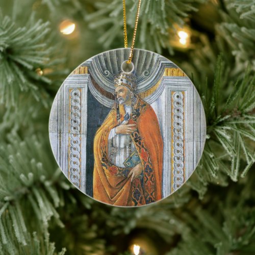 Pope Saint Sixtus II by Sandro Botticelli Ceramic Ornament