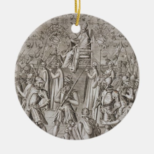 Pope Sixtus V 1521_90 is carried to the Ceremony Ceramic Ornament