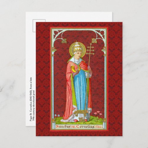 Pope St Cornelius SAU 042 Postcard