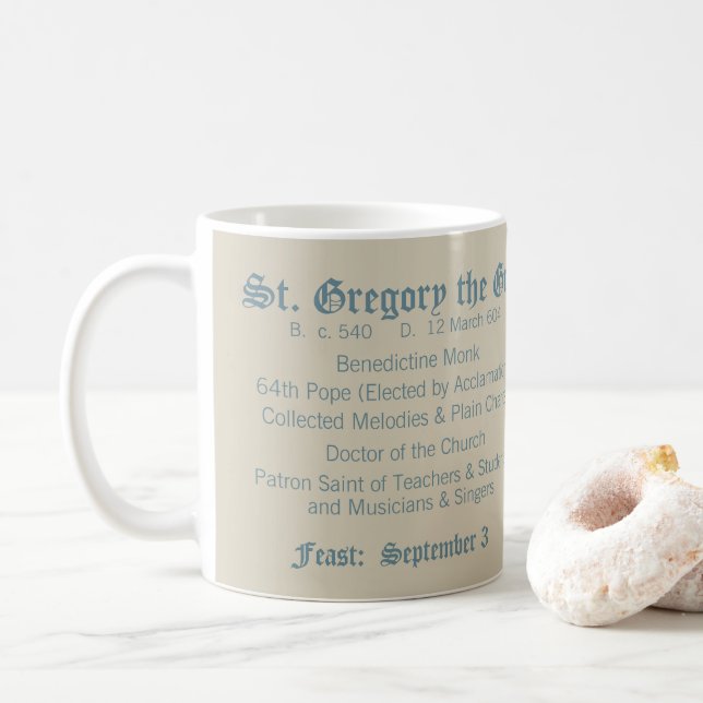 Pope St. Gregory the Great (M 067) Coffee Mug (With Donut)