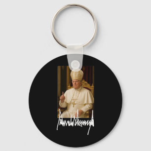 Pope Trump Funny American President Trump Vatican  Keychain