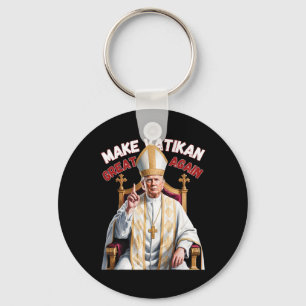 Pope Trump Funny President Trump Keychain