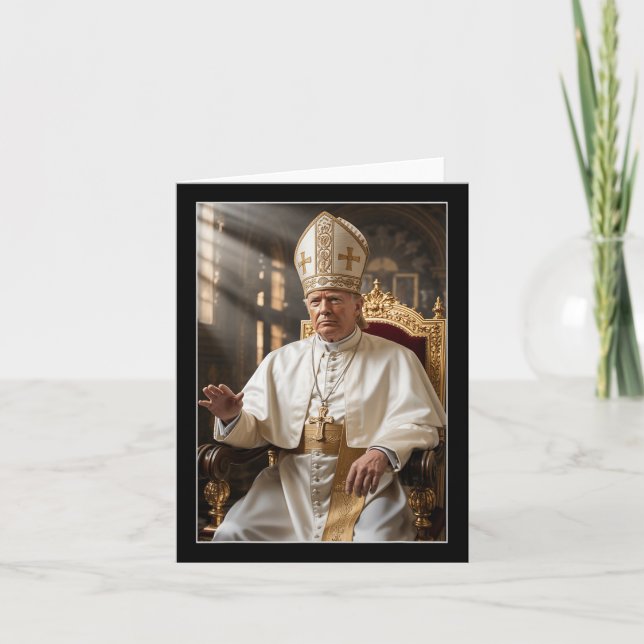 Pope Trump Funny Trump Vatican Christian Retro Chu Card (Front)