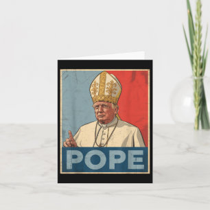 Pope Trump Funny Trump Vatican Christian Retro Chu Card