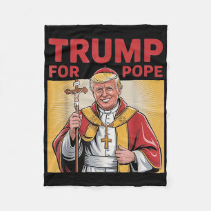 Pope Trump Funny Trump Vatican Christian Retro Chu Fleece Blanket