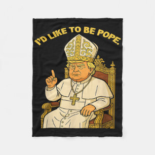 Pope Trump Funny Trump Vatican Christian Retro Chu Fleece Blanket