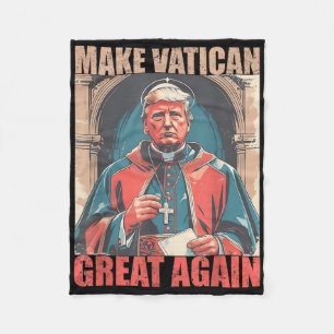Pope Trump Funny Trump Vatican Christian Retro Chu Fleece Blanket