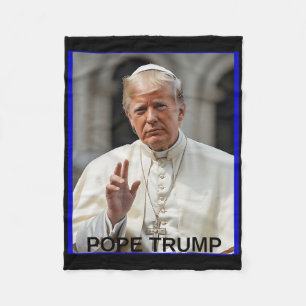Pope Trump Funny Trump Vatican Christian Retro Chu Fleece Blanket