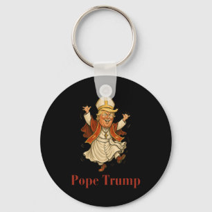 Pope Trump Funny Trump Vatican Christian Retro Chu Keychain