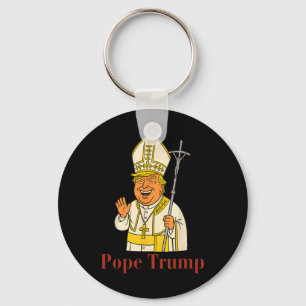 Pope Trump Funny Trump Vatican Christian Retro Chu Keychain