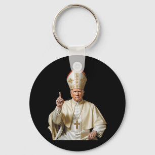 Pope Trump Funny Trump Vatican Christian Retro Chu Keychain