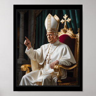 Pope Trump Funny Trump Vatican Christian Retro Chu Poster