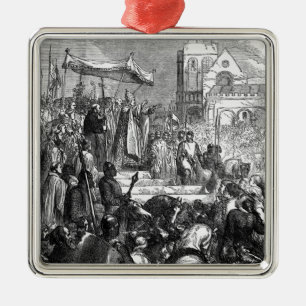Pope Urban II Preaching the First Crusade Metal Ornament