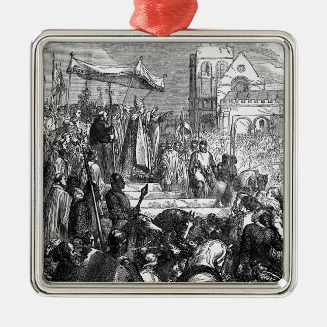 Pope Urban II  Preaching the First Crusade Metal Ornament (Front)