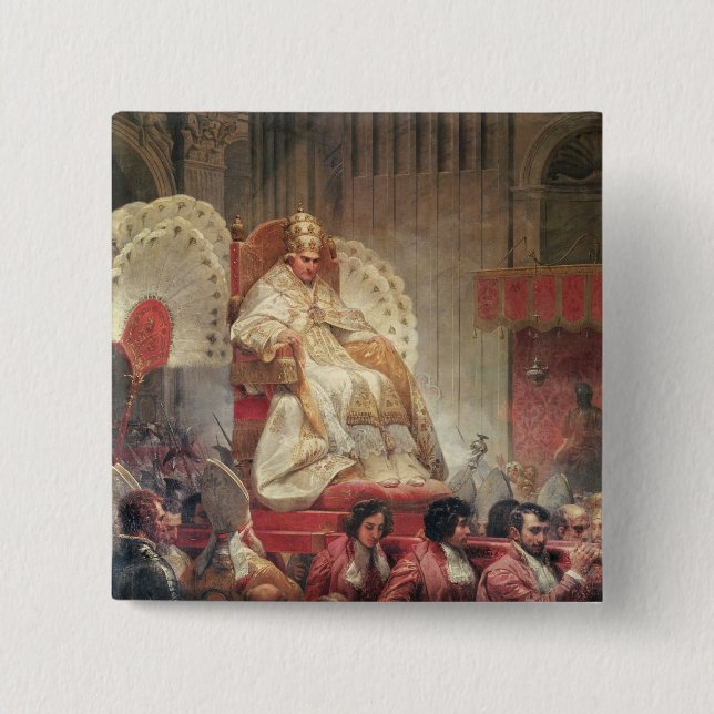 Pope VIII  in St. Peter's on the Sedia Gestatoria Button (Front)