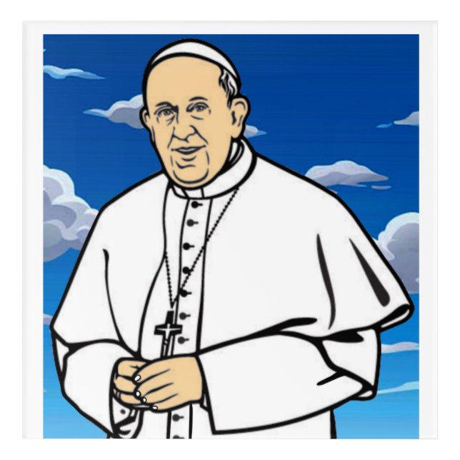 Pope with the blue sky acrylic print (Front)