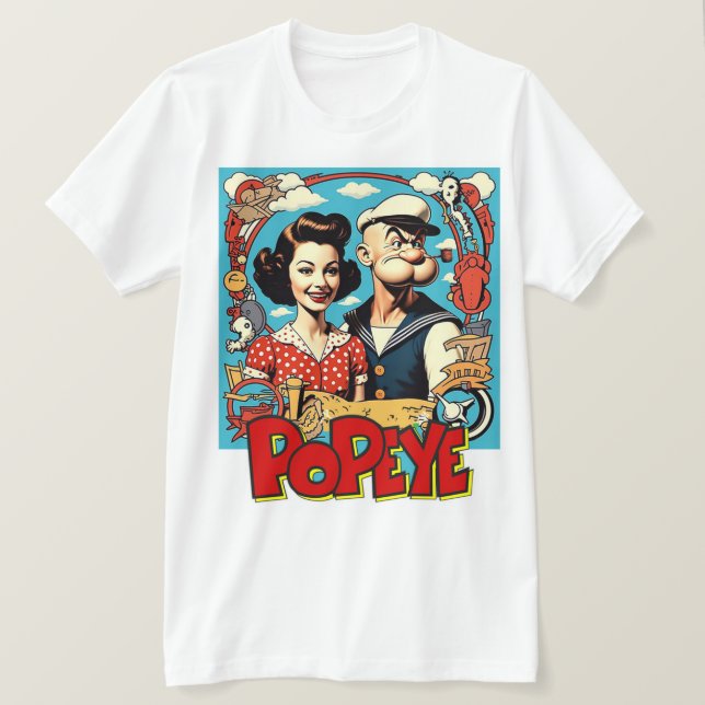 " POPEYE AND OLIVA " T-Shirt (Design Front)
